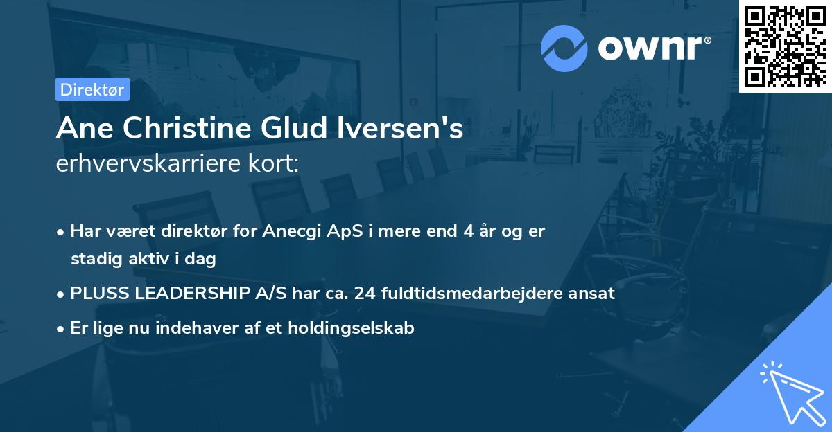Ane Christine Glud Iversen's erhvervskarriere kort