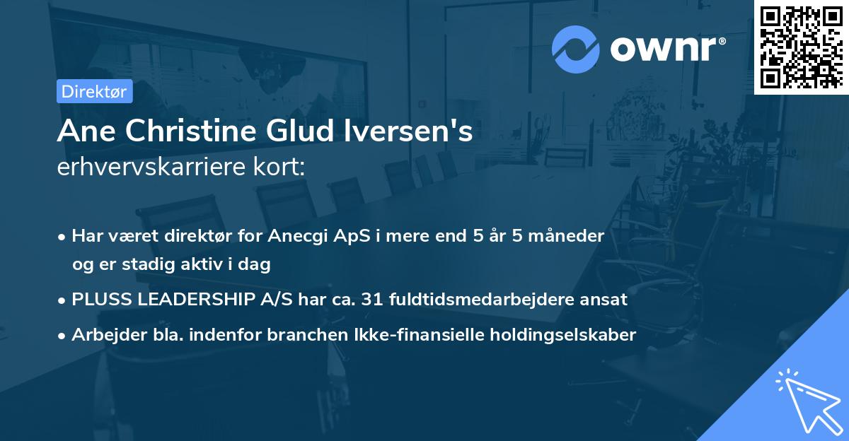 Ane Christine Glud Iversen's erhvervskarriere kort