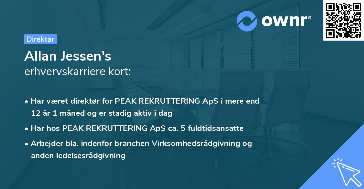 Allan Jessen's erhvervskarriere kort