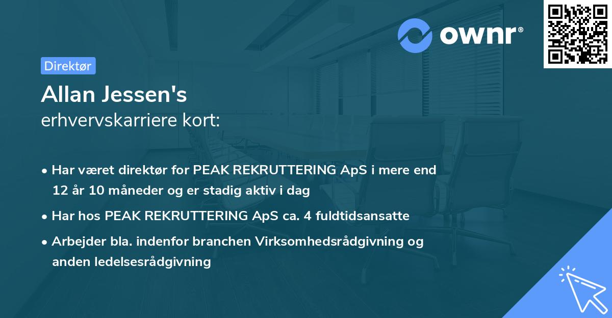 Allan Jessen's erhvervskarriere kort
