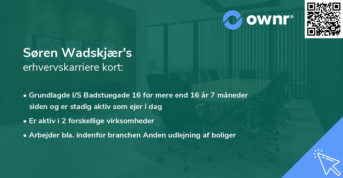 Søren Wadskjær's erhvervskarriere kort