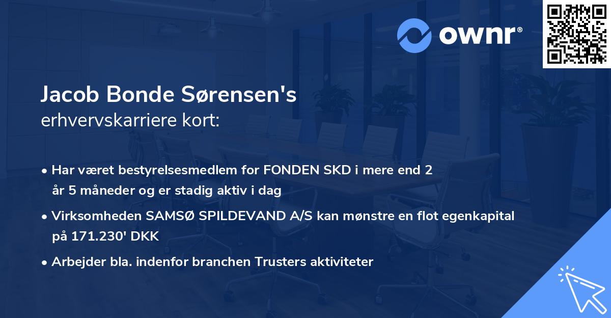 Jacob Bonde Sørensen's erhvervskarriere kort