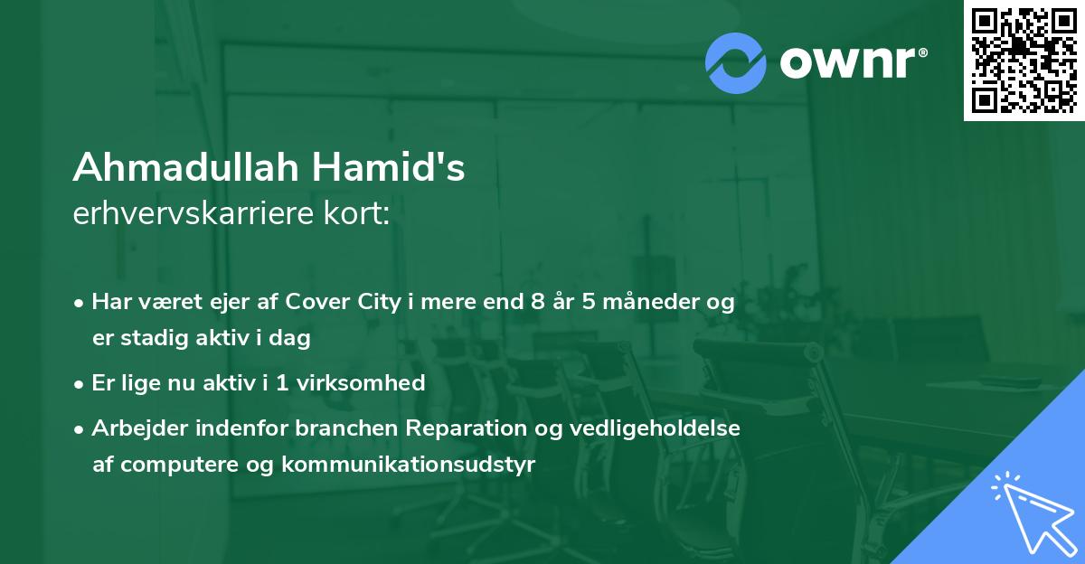 Ahmadullah Hamid's erhvervskarriere kort