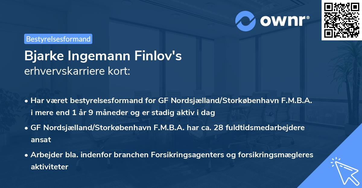 Bjarke Ingemann Finlov's erhvervskarriere kort