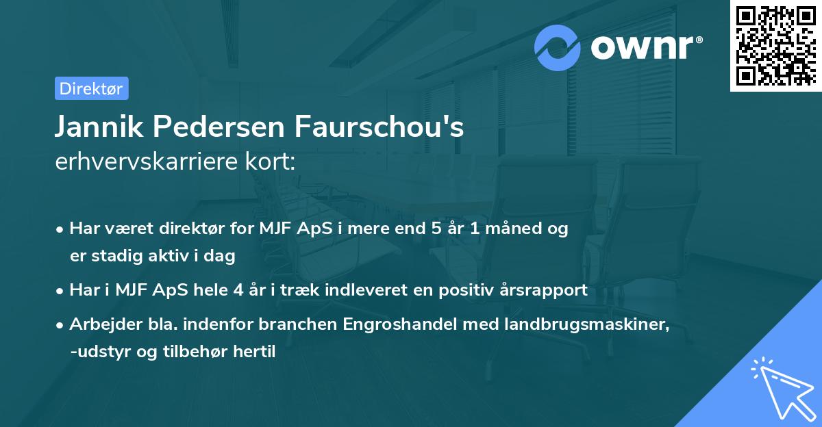 Jannik Pedersen Faurschou's erhvervskarriere kort