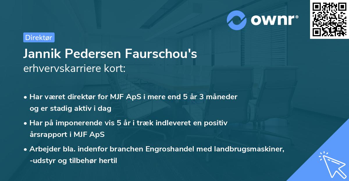 Jannik Pedersen Faurschou's erhvervskarriere kort