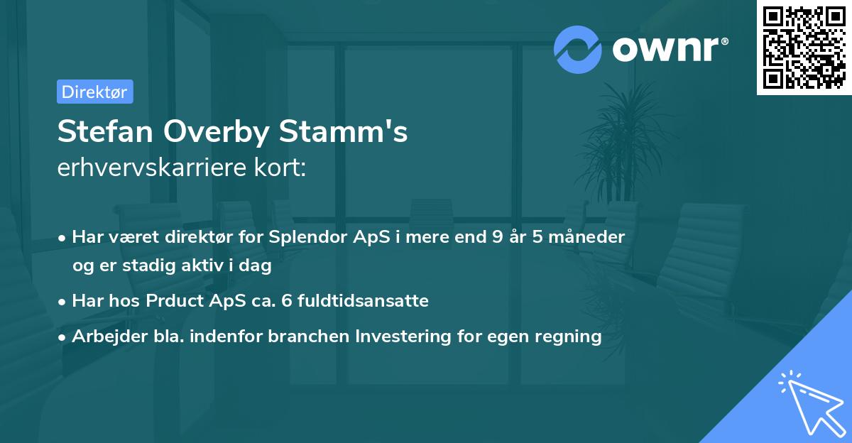 Stefan Overby Stamm's erhvervskarriere kort