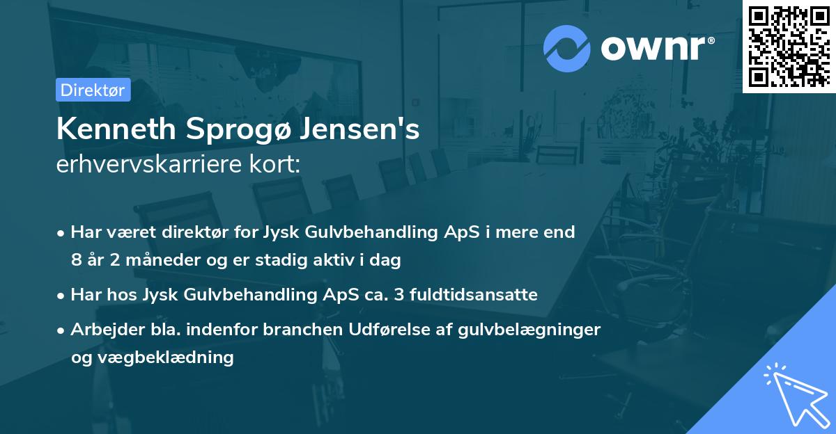 Kenneth Sprogø Jensen's erhvervskarriere kort