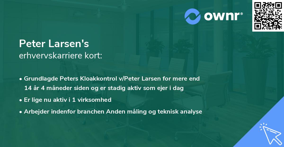 Peter Larsen's erhvervskarriere kort