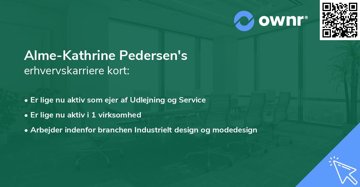 Alme-Kathrine Pedersen's erhvervskarriere kort