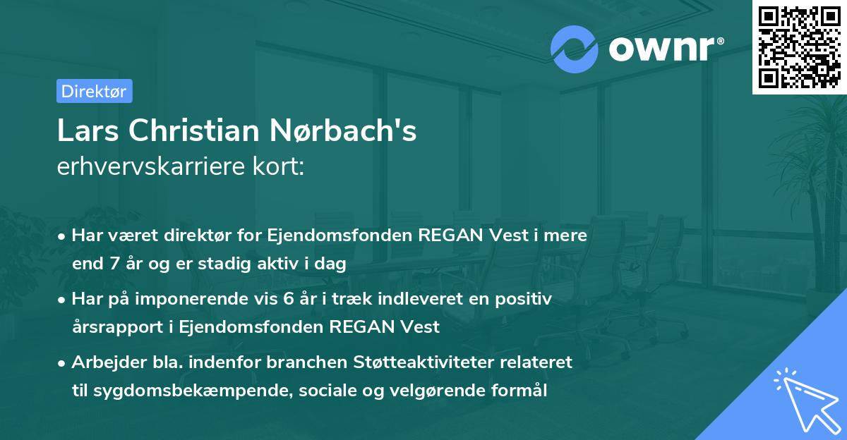 Lars Christian Nørbach's erhvervskarriere kort