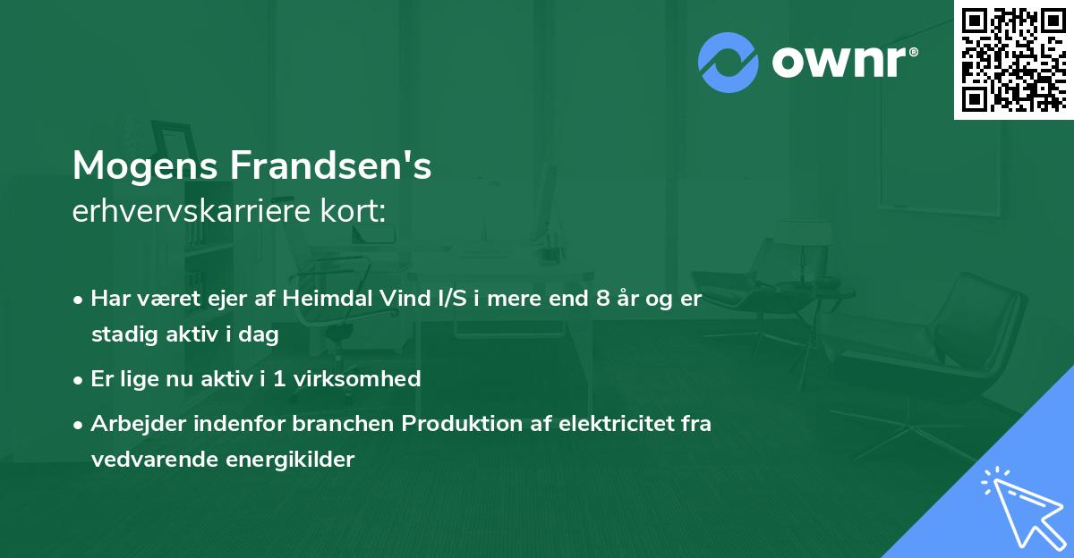 Mogens Frandsen's erhvervskarriere kort