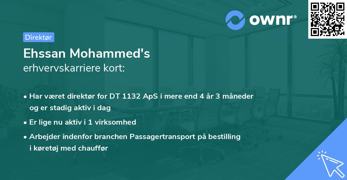 Ehssan Mohammed's erhvervskarriere kort