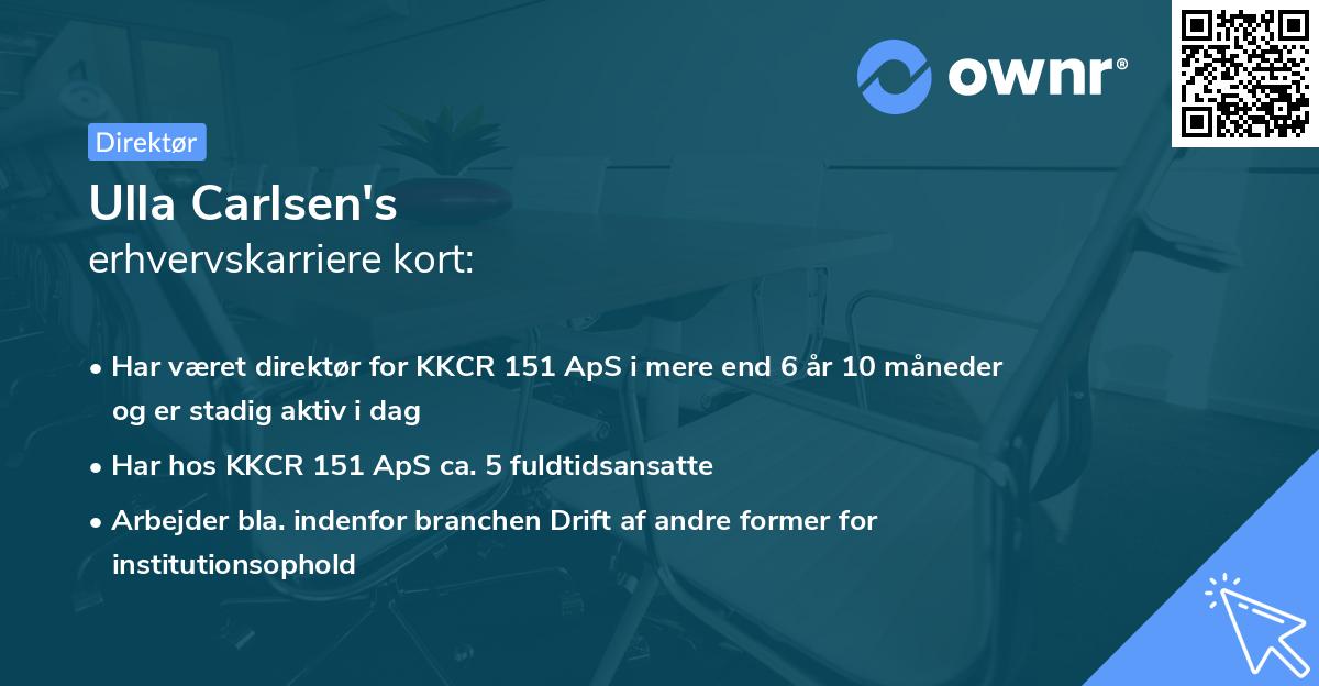 Ulla Carlsen's erhvervskarriere kort