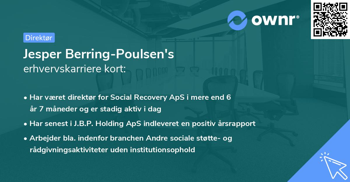 Jesper Berring-Poulsen's erhvervskarriere kort