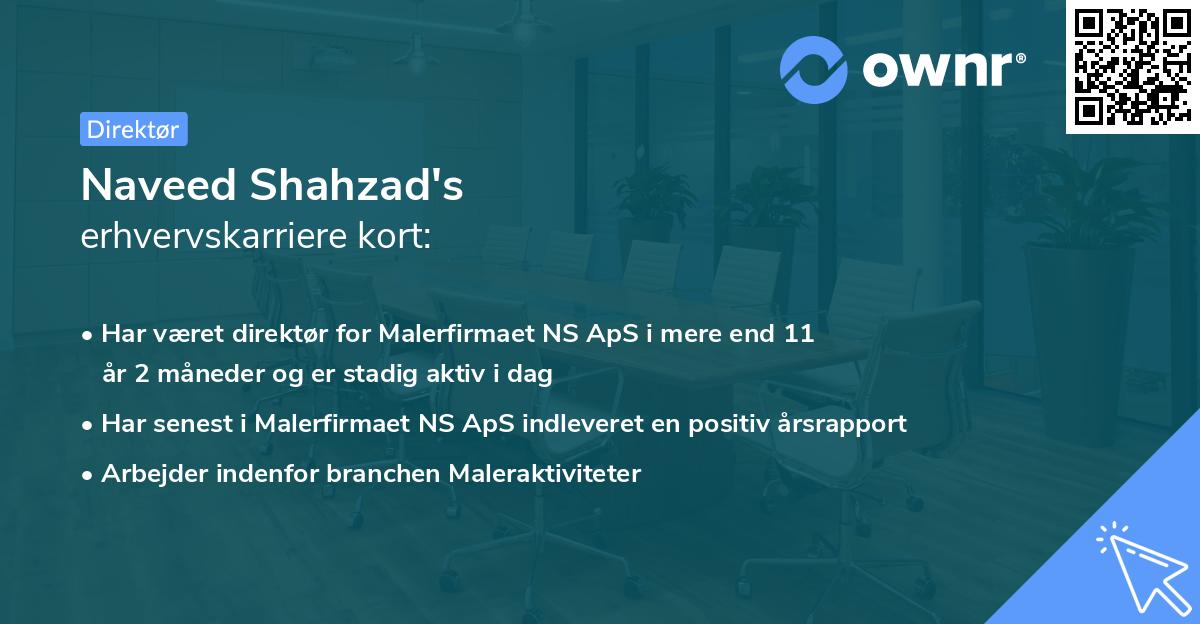 Naveed Shahzad's erhvervskarriere kort