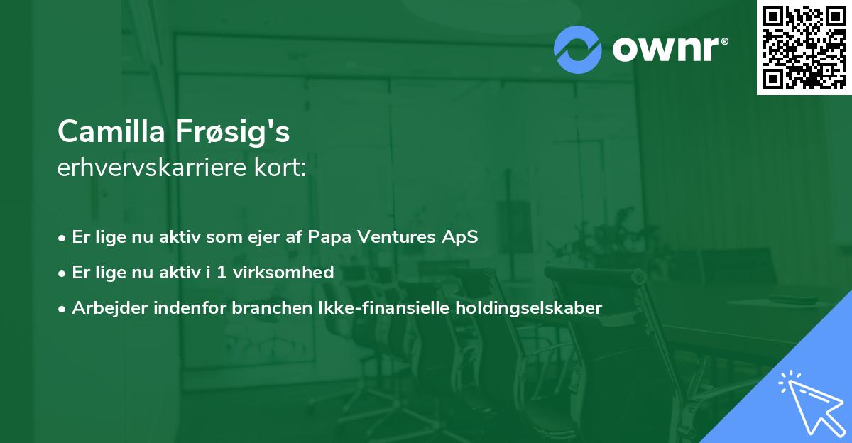 Camilla Frøsig's erhvervskarriere kort
