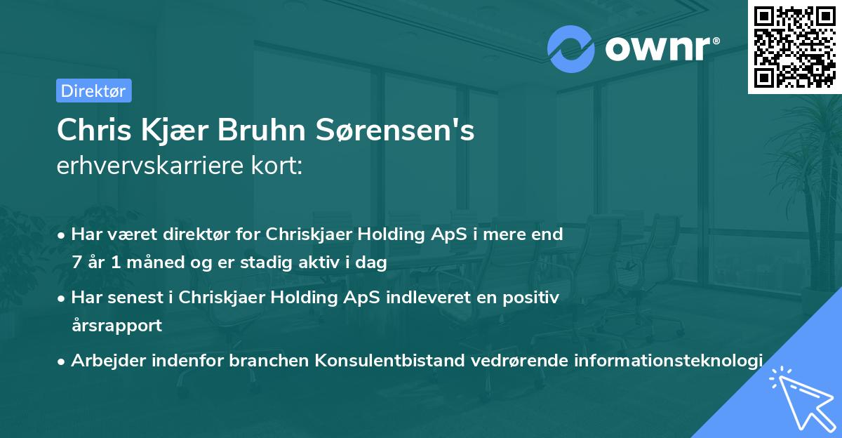 Chris Kjær Bruhn Sørensen's erhvervskarriere kort