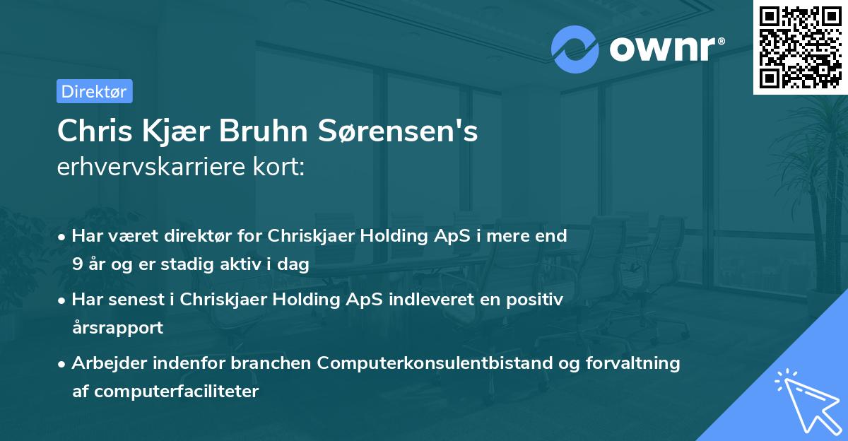 Chris Kjær Bruhn Sørensen's erhvervskarriere kort