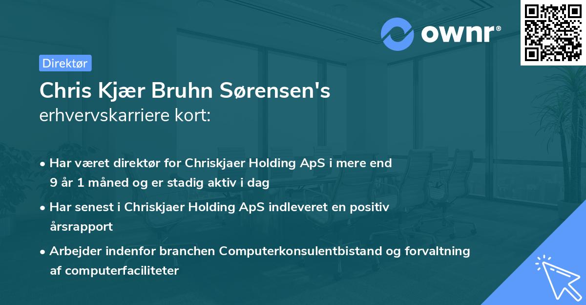 Chris Kjær Bruhn Sørensen's erhvervskarriere kort