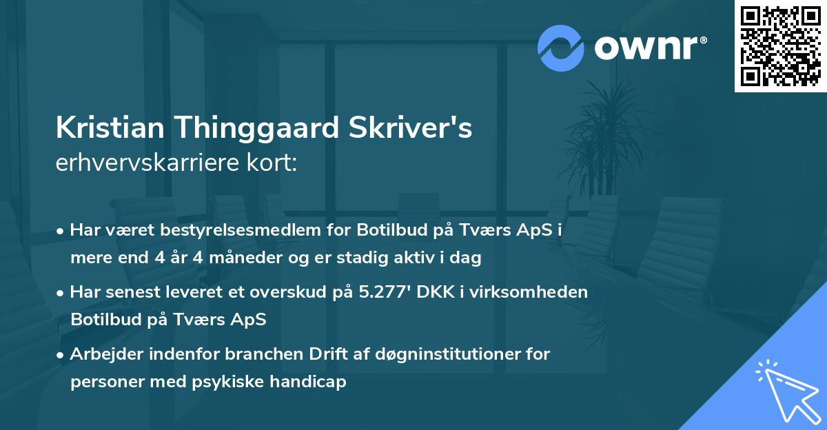 Kristian Thinggaard Skriver's erhvervskarriere kort