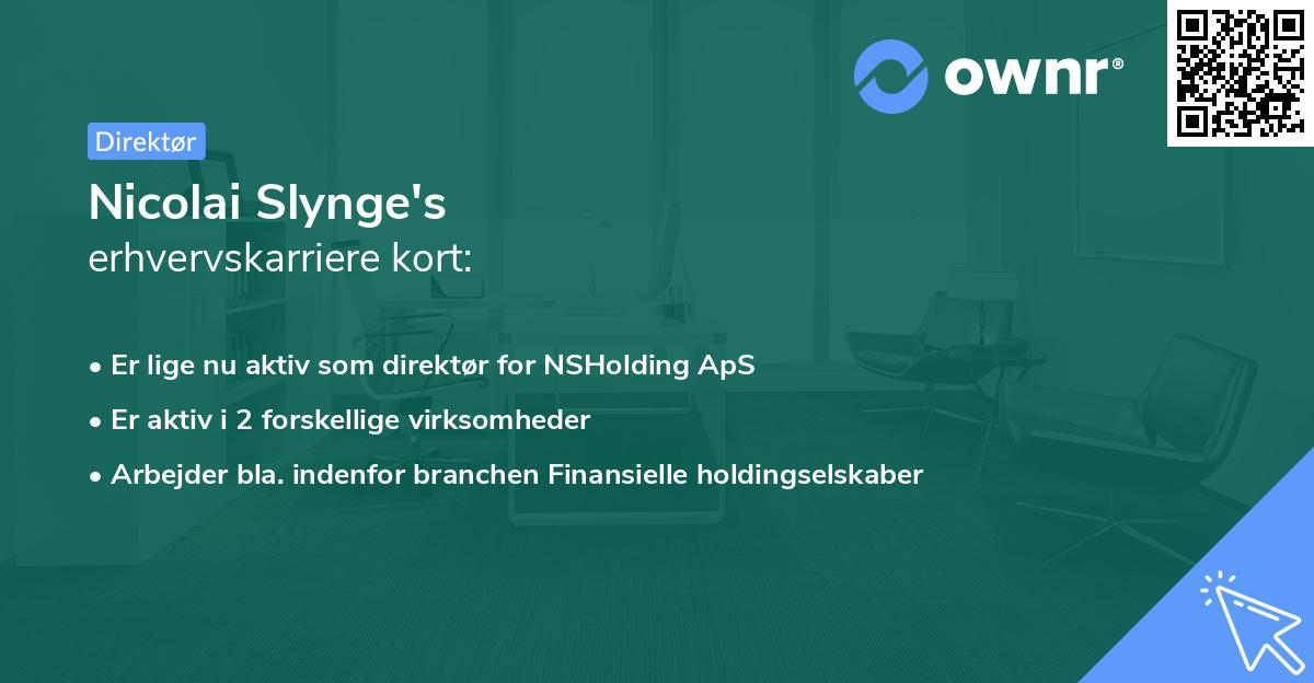 Nicolai Slynge's erhvervskarriere kort