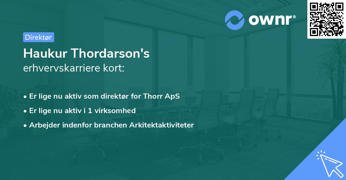 Haukur Thordarson's erhvervskarriere kort