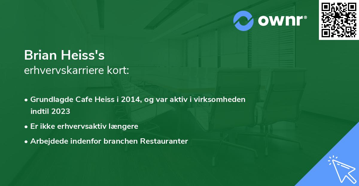 Brian Heiss's erhvervskarriere kort