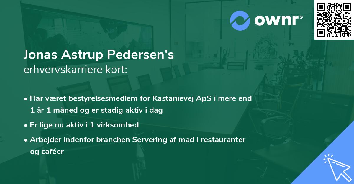 Jonas Astrup Pedersen's erhvervskarriere kort