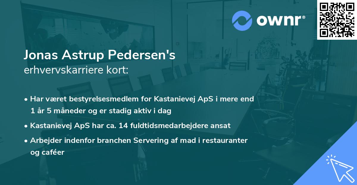 Jonas Astrup Pedersen's erhvervskarriere kort