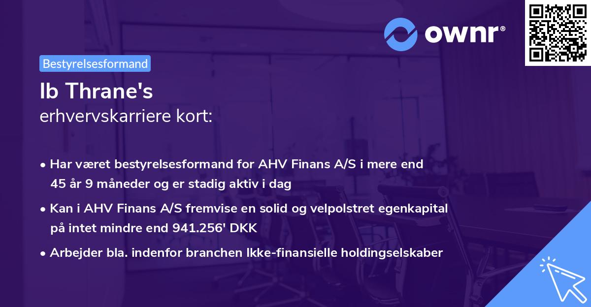 Ib Thrane's erhvervskarriere kort