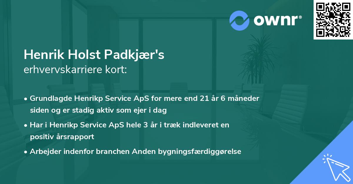 Henrik Holst Padkjær's erhvervskarriere kort
