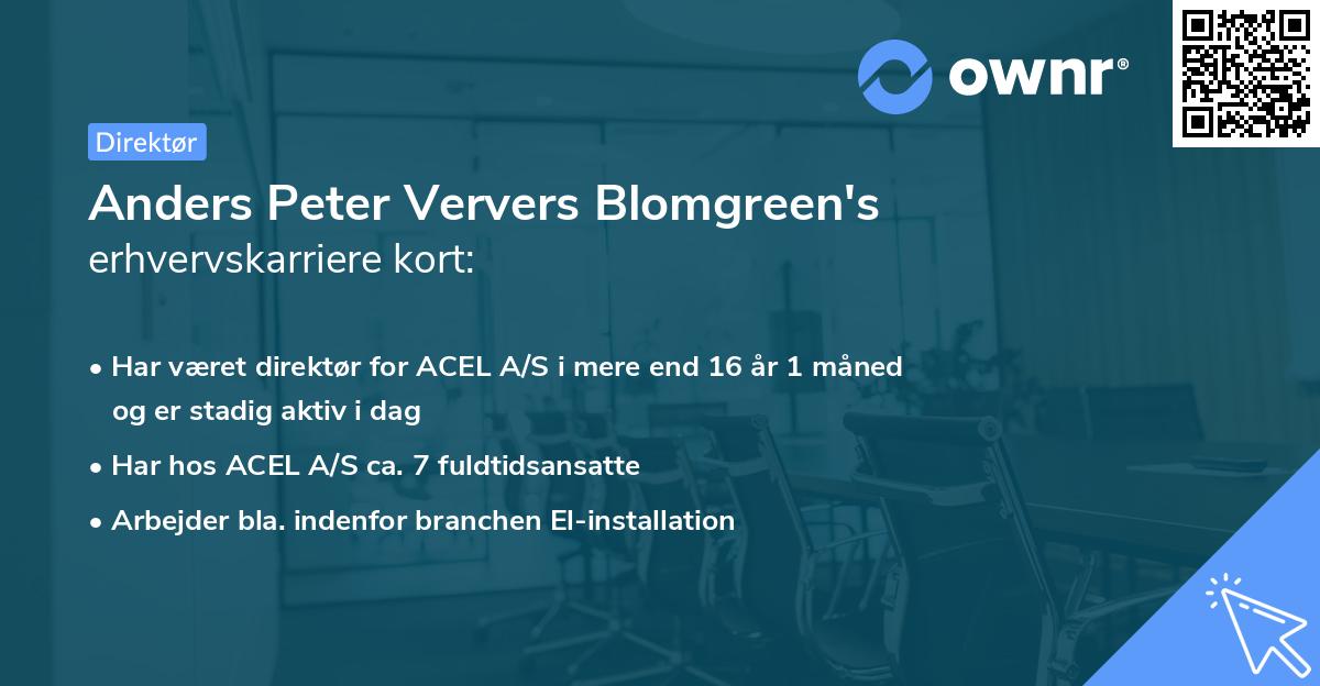 Anders Peter Ververs Blomgreen's erhvervskarriere kort