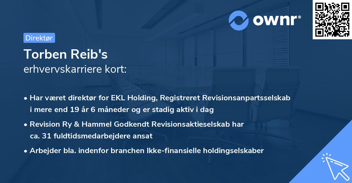 Torben Reib's erhvervskarriere kort