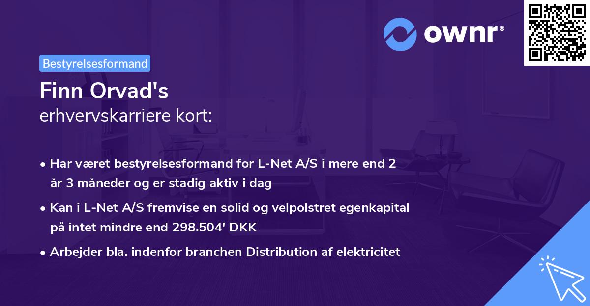 Finn Orvad's erhvervskarriere kort