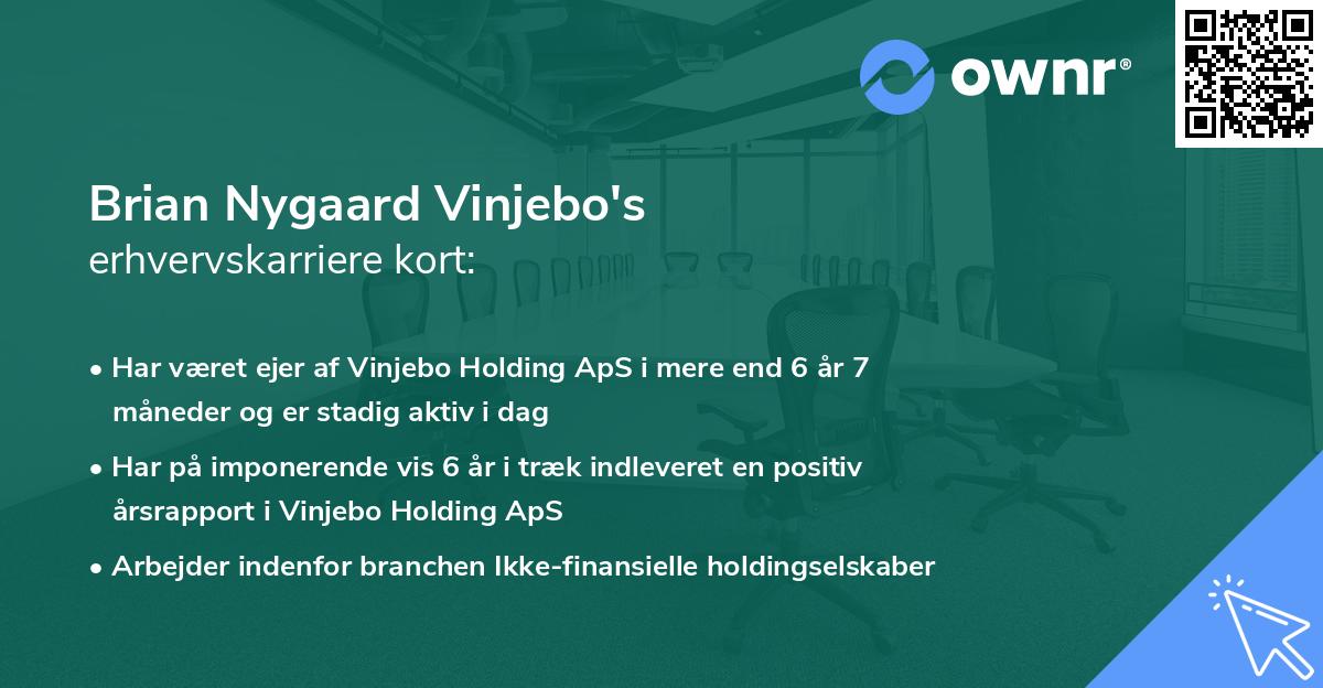 Brian Nygaard Vinjebo's erhvervskarriere kort