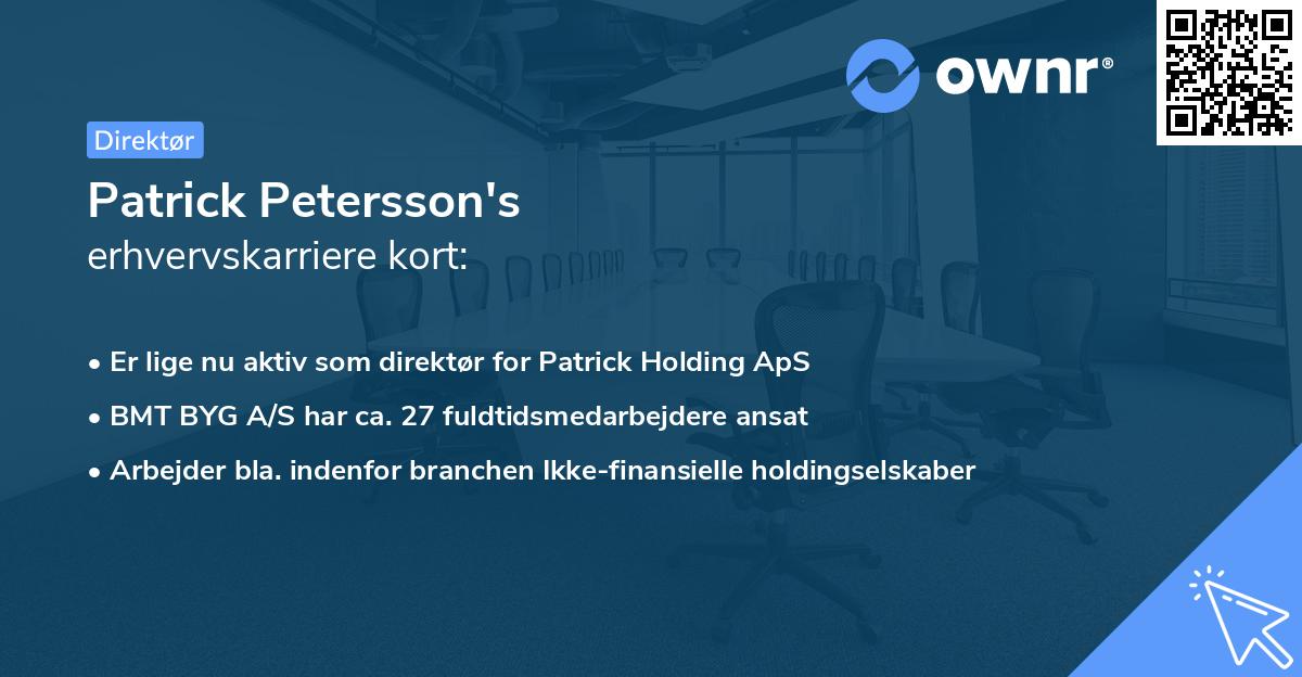 Patrick Petersson's erhvervskarriere kort