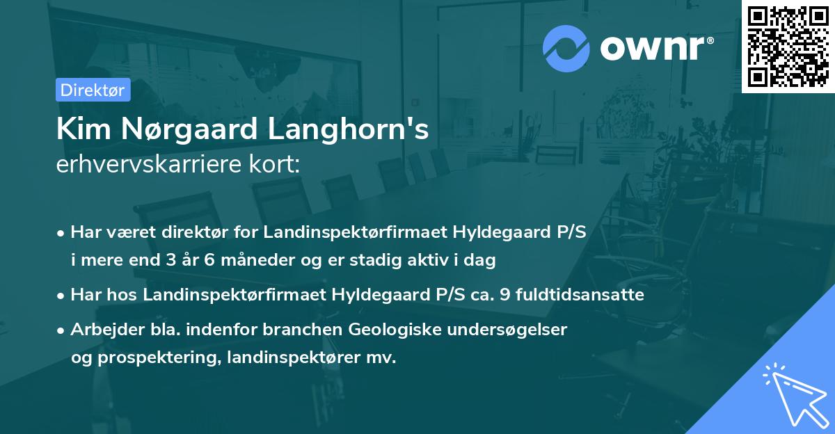 Kim Nørgaard Langhorn's erhvervskarriere kort