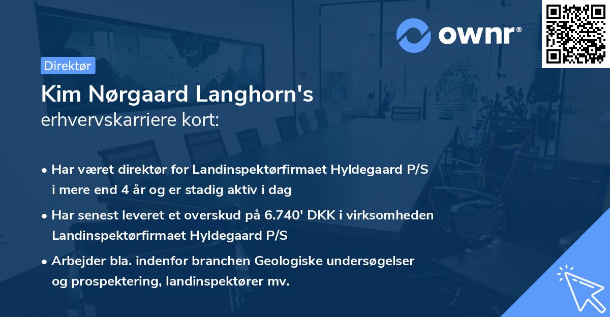 Kim Nørgaard Langhorn's erhvervskarriere kort