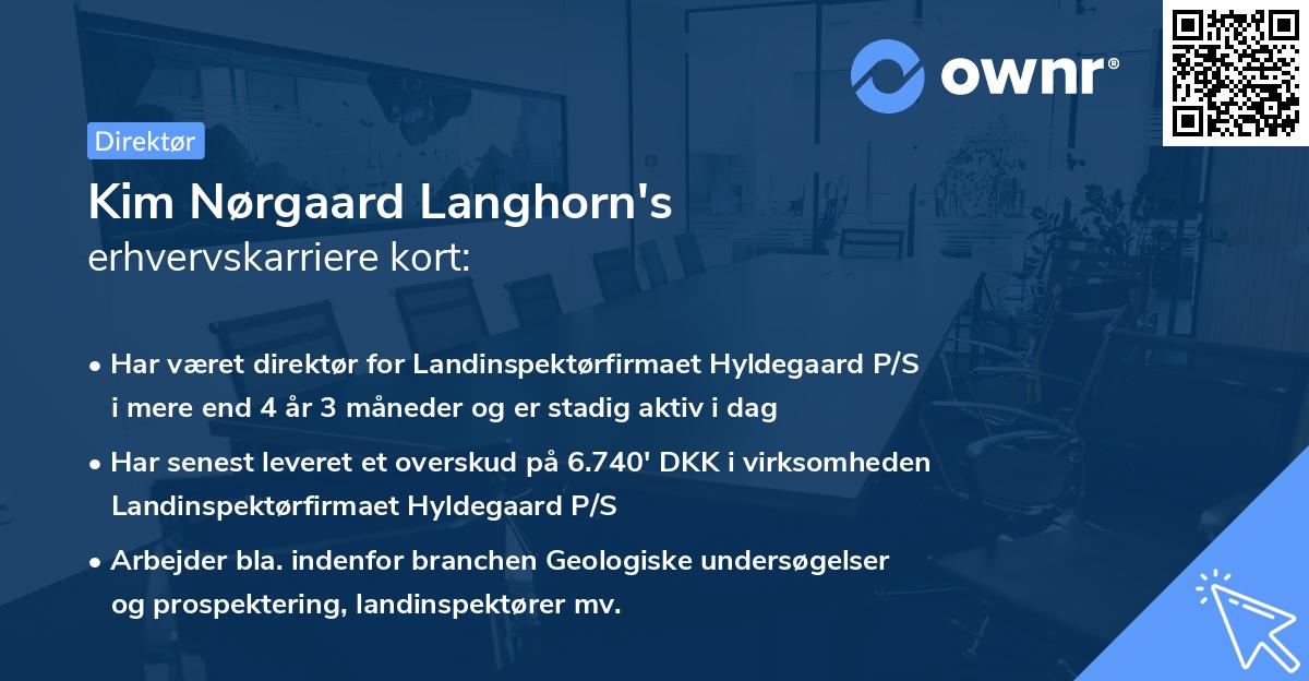 Kim Nørgaard Langhorn's erhvervskarriere kort