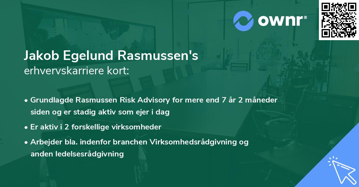 Jakob Egelund Rasmussen's erhvervskarriere kort