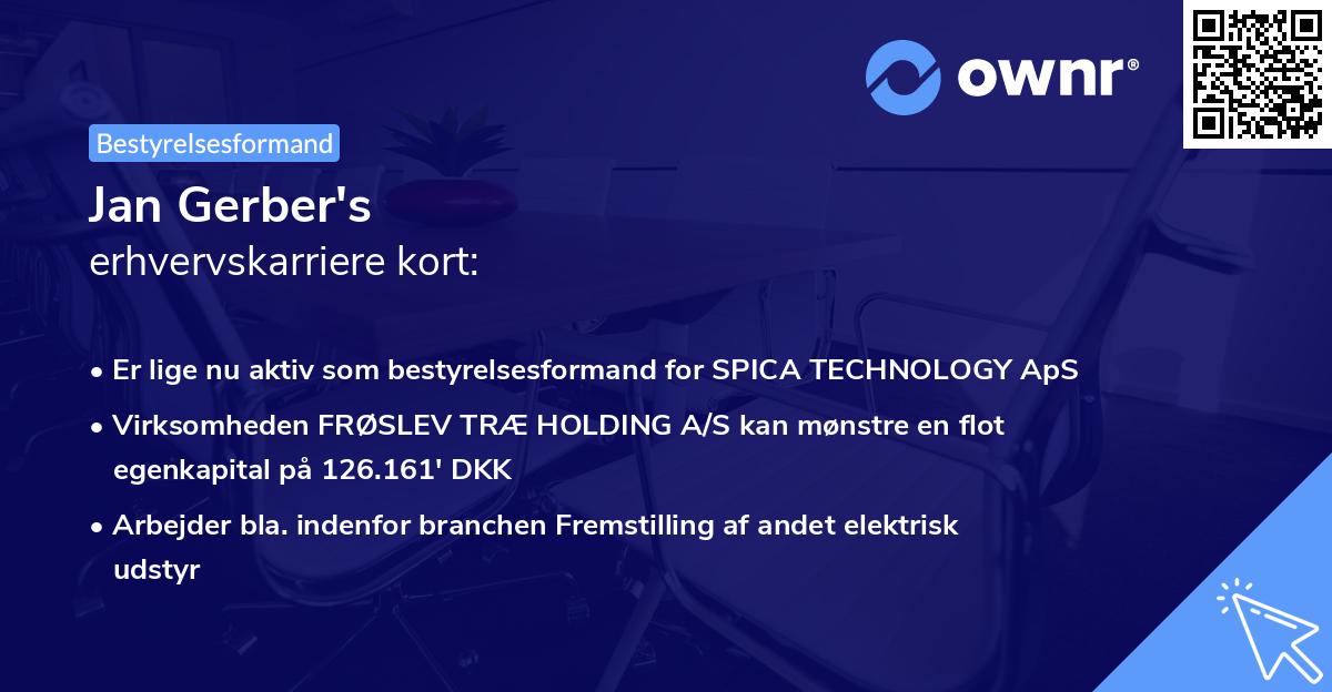 Jan Gerber's erhvervskarriere kort