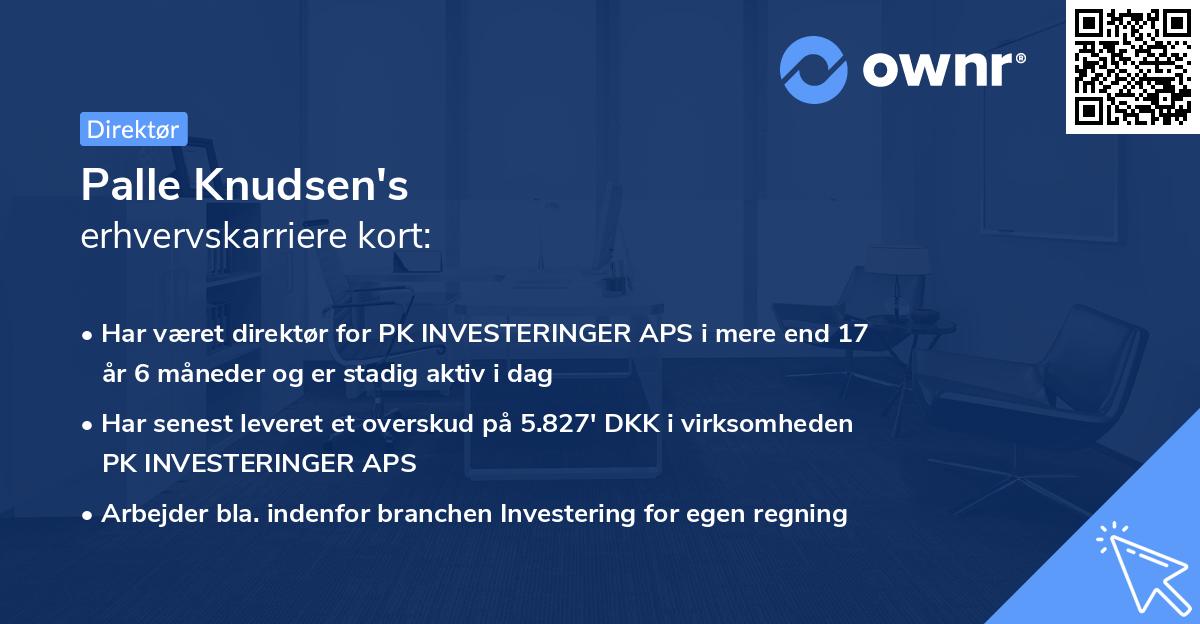Palle Knudsen's erhvervskarriere kort