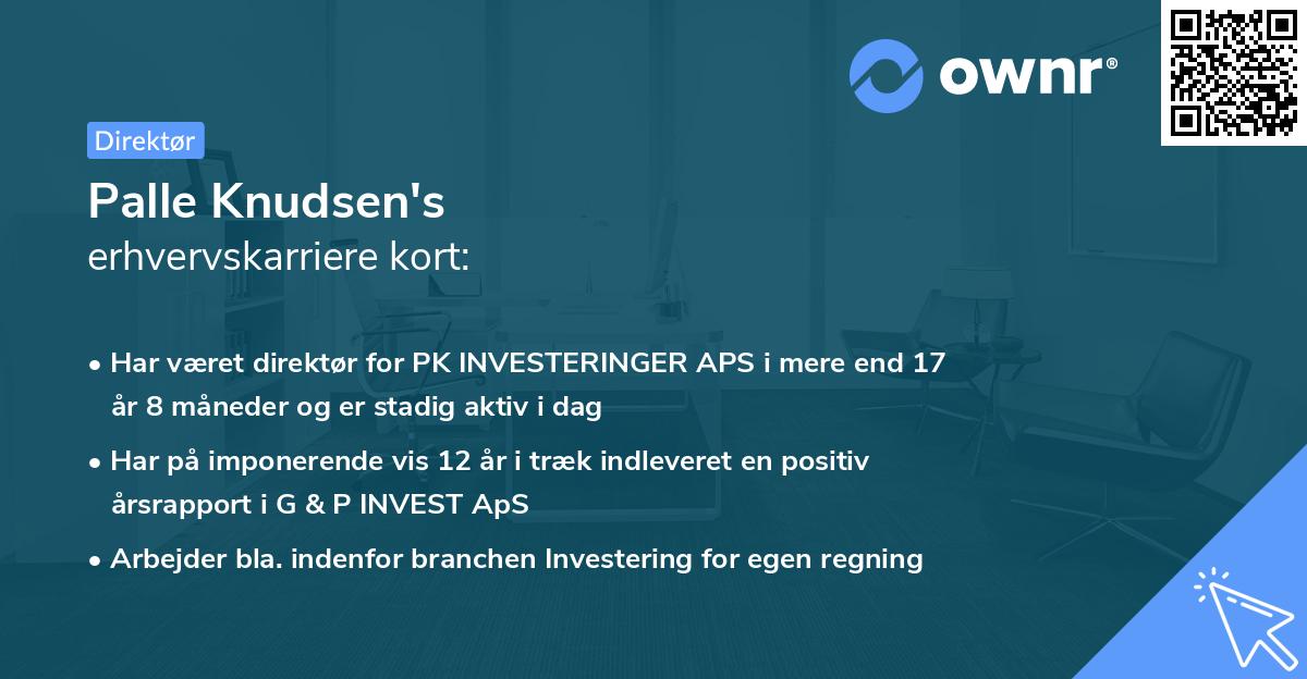 Palle Knudsen's erhvervskarriere kort