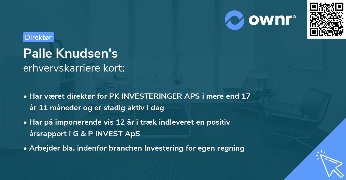 Palle Knudsen's erhvervskarriere kort