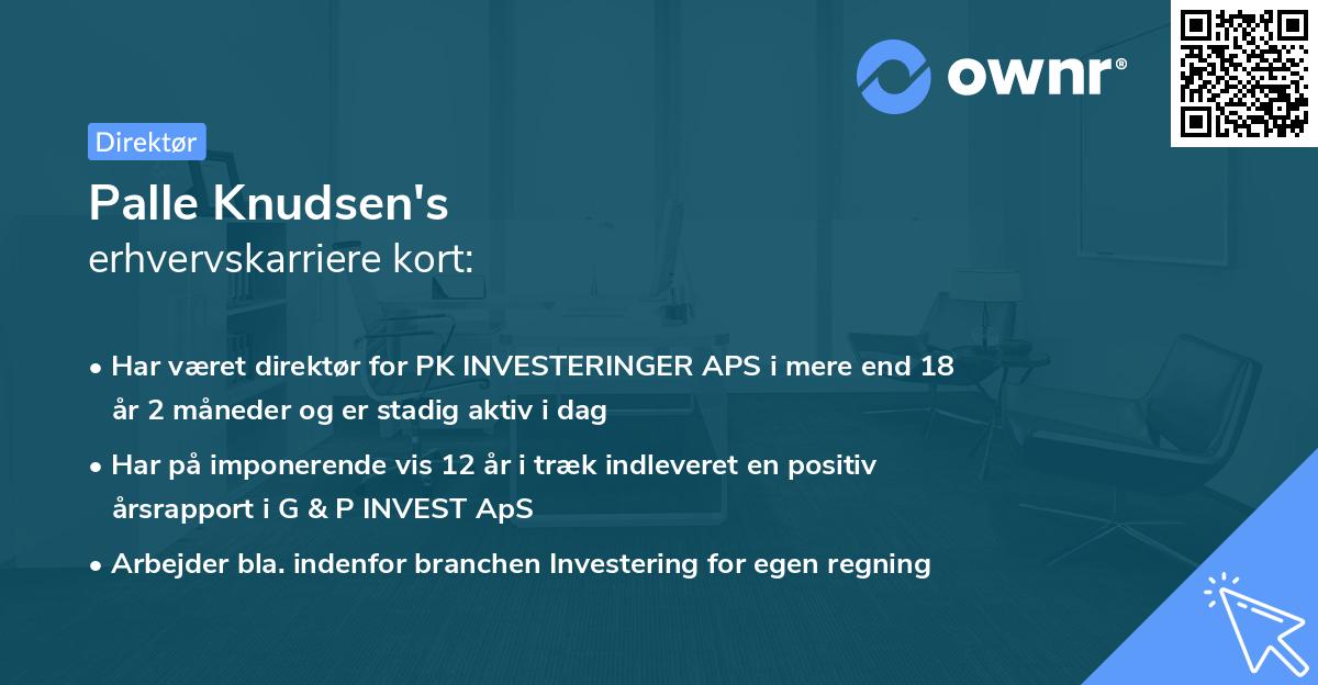 Palle Knudsen's erhvervskarriere kort