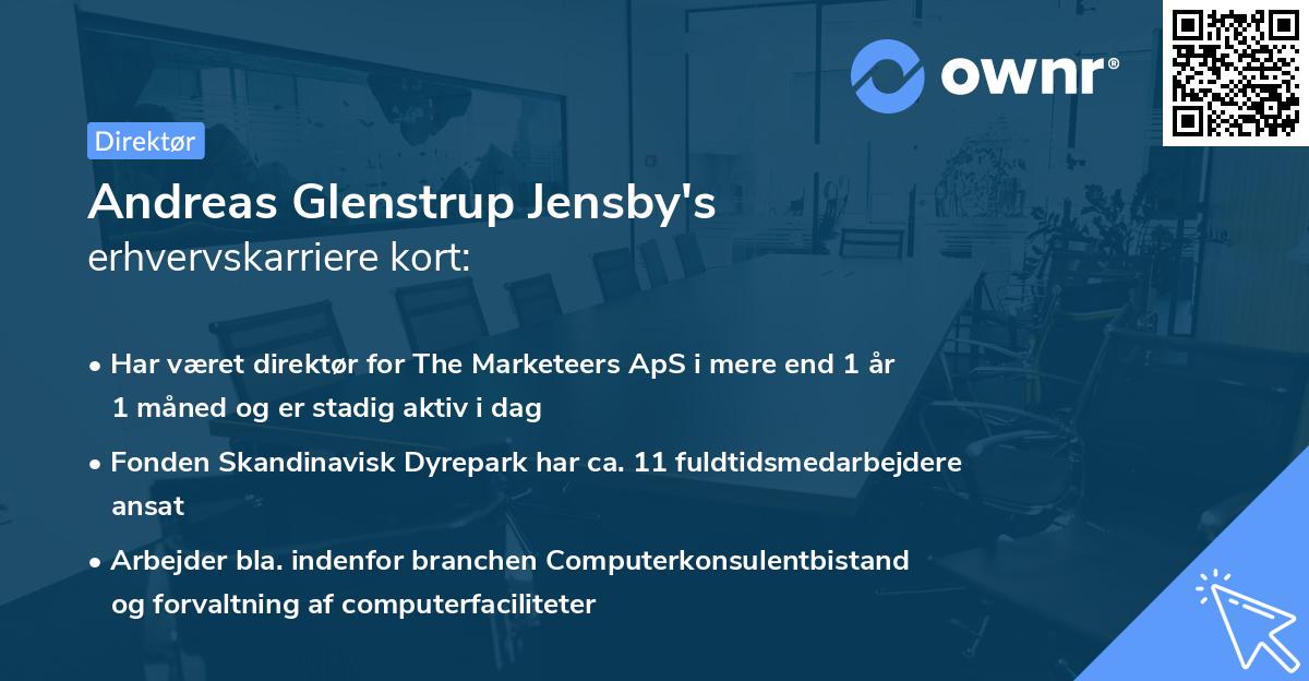 Andreas Glenstrup Jensby's erhvervskarriere kort