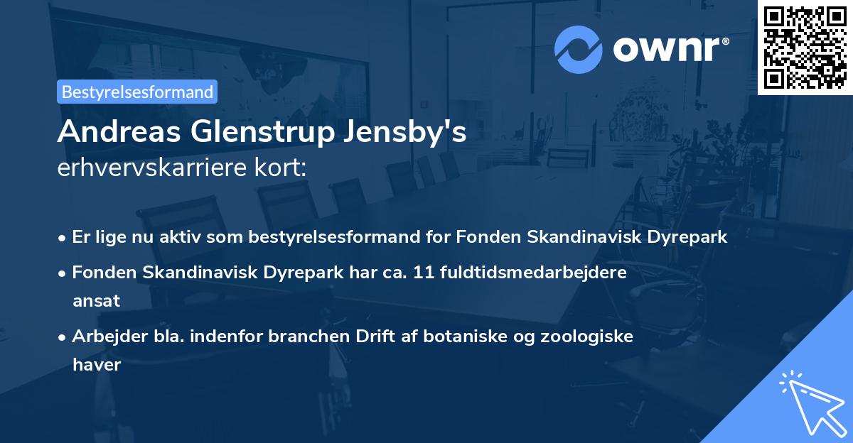 Andreas Glenstrup Jensby's erhvervskarriere kort
