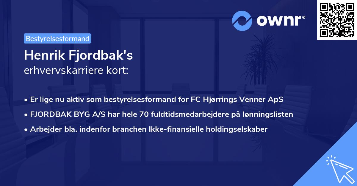 Henrik Fjordbak's erhvervskarriere kort