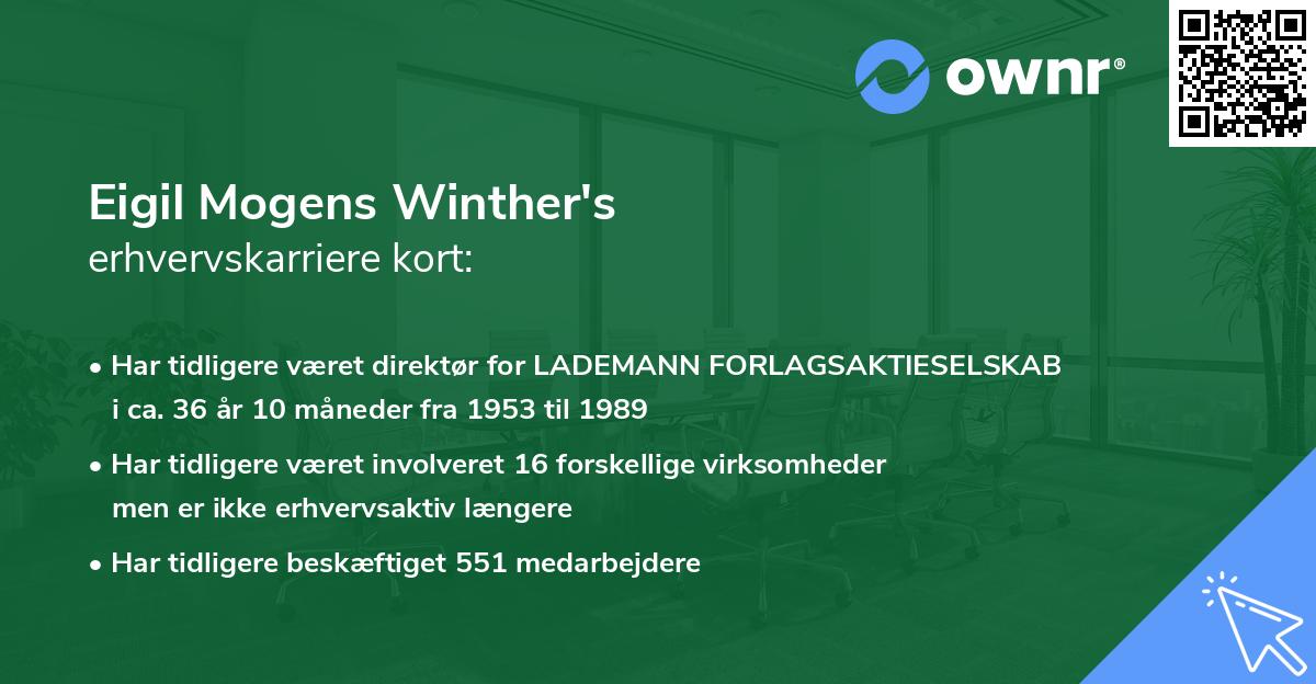 Eigil Mogens Winther's erhvervskarriere kort